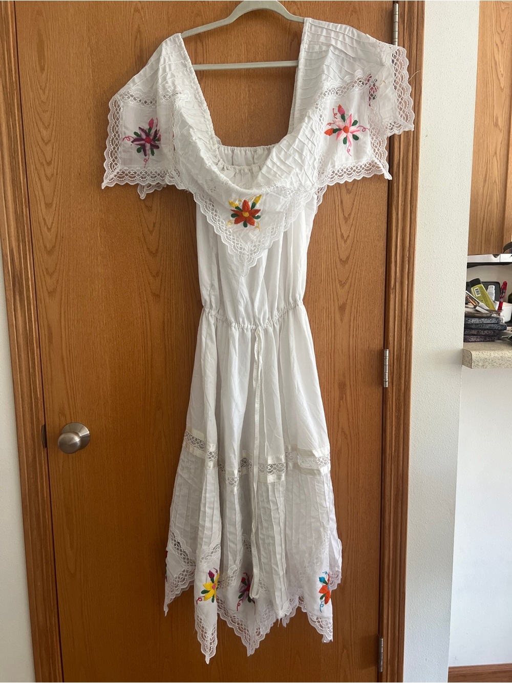 Embroidered off-the-shoulder dress